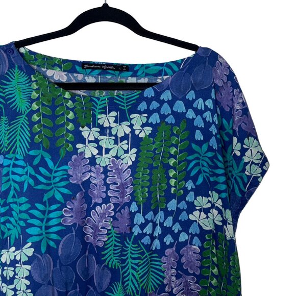 Gudrun Sjoden Purple Floral Sleeveless Shift Dress - Size L - Picture 1 of 6